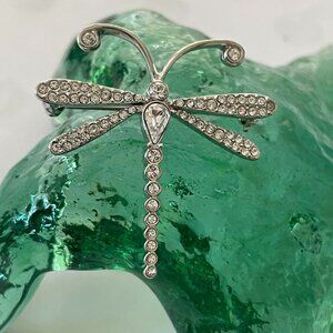 Vintage Crystal Rhinestone Dragonfly Brooch